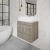 Nuie Athena Wall Hung 2-Door Vanity Unit and Worktop 600mm Wide - Gloss Grey Mist