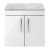 Nuie Athena Wall Hung 2-Door Vanity Unit with Grey Worktop 600mm Wide - Gloss White