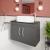Nuie Athena Wall Hung 2-Door Vanity Unit and Worktop 800mm Wide - Gloss Grey
