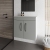 Nuie Athena Wall Hung 2-Door Vanity Unit and Worktop 600mm Wide - Gloss Grey Mist