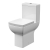 Nuie Ava Rimless Comfort Height Close Coupled Toilet Pan with Push Button Cistern - Soft Close Seat