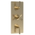 Nuie Aztec Thermostatic Concealed Shower Valve Triple Handle - Brushed Brass