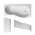 Nuie B-Shaped Curved Shower Bath with Front Panel and Screen