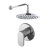 Nuie Binsey Round Manual Concealed Shower Valve with Fixed Head and Arm - Chrome