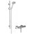 Nuie Binsey Round Thermostatic Bar Shower Valve with Water Saving Slider Rail Kit - Chrome
