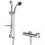 Nuie Binsey Round Thermostatic Bar Shower Valve with Luxury Curved Slider Rail Kit - Chrome