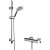 Nuie Binsey Round Thermostatic Bar Shower Valve with Slim Single Function Slider Rail Kit - Chrome
