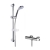 Nuie Binsey Round Thermostatic Bar Shower Valve with Classic Multi Function Slider Rail Kit - Chrome