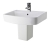 Nuie Bliss Basin and Semi Pedestal 520mm Wide - 1 Tap Hole