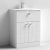 Nuie Blocks Floor Standing 2-Door and 1-Drawer Vanity Unit with Basin-4 600mm Wide - Satin White