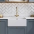 Nuie Butler Fireclay Kitchen Sink 1.0 Bowl with Overflow 595mm L x 450mm W - White | Thumbnail Image