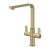 Nuie Churni Mono Kitchen Sink Mixer Tap Dual Lever Handle - Brushed Brass