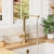 Nuie Churni Mono Kitchen Sink Mixer Tap Dual Lever Handle - Brushed Brass | Thumbnail Image