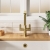 Nuie Churni Mono Kitchen Sink Mixer Tap Dual Lever Handle - Brushed Brass | Thumbnail Image