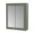 Nuie Classique 2-Door Mirrored Bathroom Cabinet 600mm Wide - Satin Green