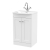 Nuie Classique Floor Standing 2-Door Vanity Unit with Curved Basin 500mm Wide - Satin White | Thumbnail Image