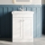 Nuie Classique Floor Standing 2-Door Vanity Unit with Basin 600mm Wide Satin White - 1 Tap Hole | Thumbnail Image