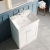 Nuie Classique Floor Standing 2-Door Vanity Unit with 1TH Thin-Edge Basin 600mm Wide - Satin White | Thumbnail Image