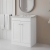 Nuie Classique Floor Standing 2-Door Vanity Unit with Traditional Basin 600mm Wide Satin White - 3 Tap Hole