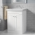 Nuie Classique Floor Standing 2-Door Vanity Unit with Classic Basin 600mm Wide Satin White - 0 Tap Hole