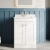 Nuie Classique Floor Standing 2-Door Vanity Unit with 1TH White Square Marble Top Basin 600mm Wide - Satin White | Thumbnail Image