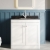 Nuie Classique Floor Standing 2-Door Vanity Unit with 1TH Black Marble Top Basin 800mm Wide - Satin White | Thumbnail Image