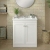 Nuie Classique Floor Standing 2-Door Vanity Unit with Traditional Basin 800mm Wide Satin White - 3 Tap Hole
