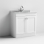 Nuie Classique Floor Standing 2-Door Vanity Unit with 1TH Grey Marble Top Basin 800mm Wide - Satin White
