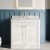 Nuie Classique Floor Standing 2-Door Vanity Unit with 3TH Grey Marble Top Basin 800mm Wide - Satin White | Thumbnail Image