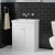 Nuie Classique Floor Standing 2-Door Vanity Unit with Classic Basin 800mm Wide Satin White - 0 Tap Hole