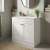 Nuie Classique Floor Standing 2-Door Vanity Unit with 1TH Stone Basin 800mm Wide - Satin White | Thumbnail Image