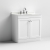 Nuie Classique Floor Standing 2-Door Vanity Unit with 3TH White Round Marble Top Basin 800mm Wide - Satin White