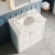 Nuie Classique Floor Standing 2-Door Vanity Unit with 3TH White Round Marble Top Basin 800mm Wide - Satin White | Thumbnail Image