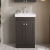 Nuie Classique Floor Standing 2-Door Vanity Unit with Basin 500mm Wide Satin Anthracite - 3 Tap Hole | Thumbnail Image
