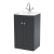 Nuie Classique Floor Standing 2-Door Vanity Unit with Curved Basin 500mm Wide - Satin Anthracite | Thumbnail Image