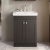 Nuie Classique Floor Standing 2-Door Vanity Unit with Basin 600mm Wide Satin Anthracite - 1 Tap Hole | Thumbnail Image