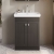 Nuie Classique Floor Standing 2-Door Vanity Unit with Basin 600mm Wide Satin Anthracite - 3 Tap Hole | Thumbnail Image