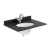 Nuie Classique Floor Standing 2-Door Vanity Unit with 1TH Black Marble Top Basin 600mm Wide - Satin Grey