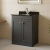 Nuie Classique Floor Standing 2-Door Vanity Unit with 1TH Black Marble Top Basin 600mm Wide - Satin Anthracite