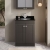 Nuie Classique Floor Standing 2-Door Vanity Unit with 1TH Black Marble Top Basin 600mm Wide - Satin Anthracite | Thumbnail Image