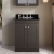 Nuie Classique Floor Standing 2-Door Vanity Unit with 3TH Black Marble Top Basin 600mm Wide - Satin Anthracite | Thumbnail Image