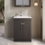 Nuie Classique Floor Standing 2-Door Vanity Unit with 1TH Minimalist Basin 600mm Wide - Satin Anthracite | Thumbnail Image