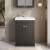 Nuie Classique Floor Standing 2-Door Vanity Unit with 1TH Thin-Edge Basin 600mm Wide - Satin Anthracite | Thumbnail Image
