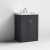 Nuie Classique Floor Standing 2-Door Vanity Unit with Traditional Basin 600mm Wide Satin Anthracite - 3 Tap Hole