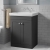 Nuie Classique Floor Standing 2-Door Vanity Unit with Classic Basin 600mm Wide Satin Anthracite - 0 Tap Hole