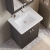 Nuie Classique Floor Standing 2-Door Vanity Unit with Classic Basin 600mm Wide Satin Anthracite - 0 Tap Hole | Thumbnail Image