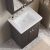 Nuie Classique Floor Standing 2-Door Vanity Unit with 0TH Contemporary Basin 600mm Wide - Satin Anthracite | Thumbnail Image