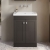 Nuie Classique Floor Standing 2-Door Vanity Unit with 0TH Contemporary Basin 600mm Wide - Satin Anthracite | Thumbnail Image