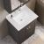 Nuie Classique Floor Standing 2-Door Vanity Unit with 1TH White Square Marble Top Basin 600mm Wide - Satin Anthracite | Thumbnail Image