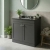 Nuie Classique Floor Standing 2-Door Vanity Unit with 3TH Black Marble Top Basin 800mm Wide - Satin Anthracite